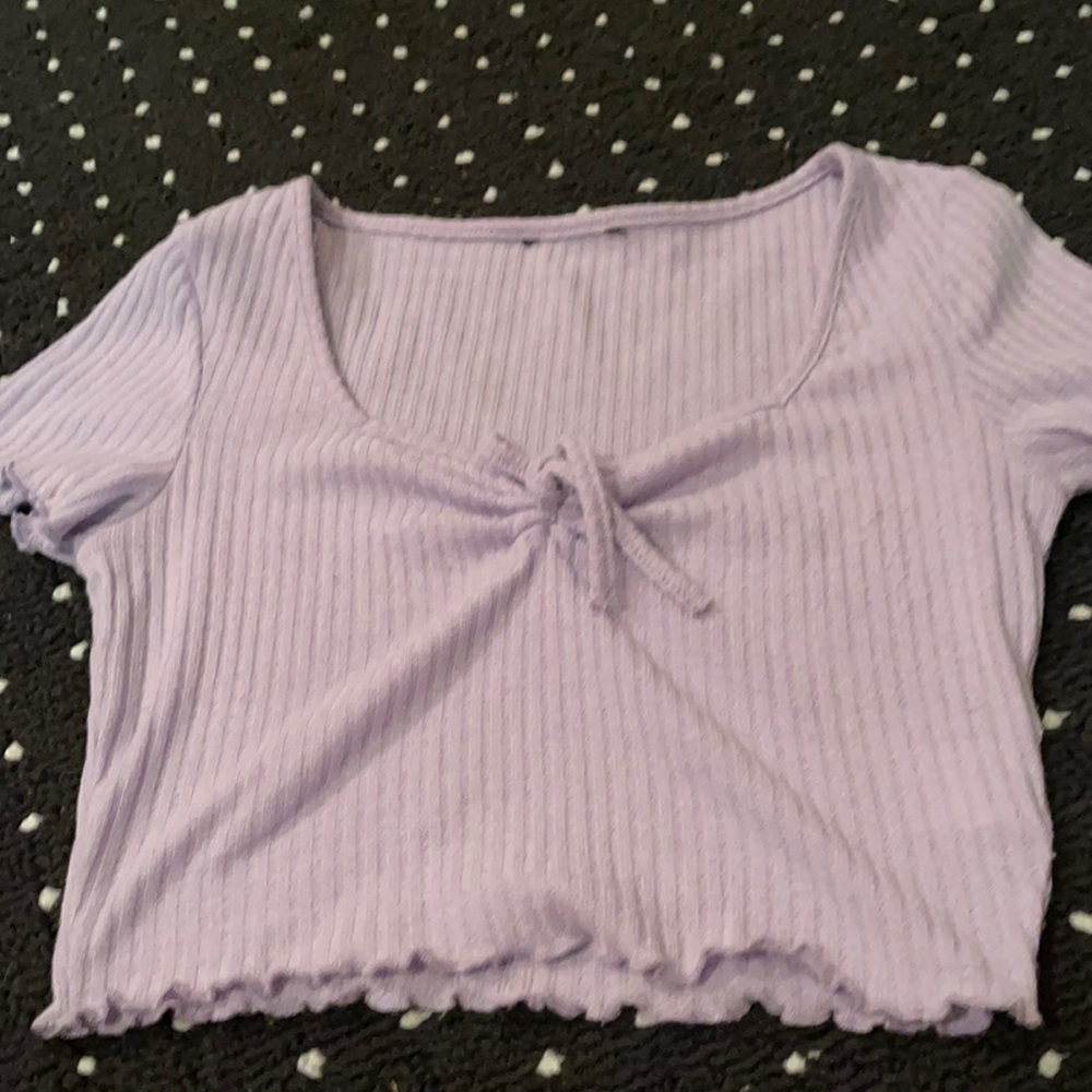 Purple lace crop top -for teens rly cute!!!